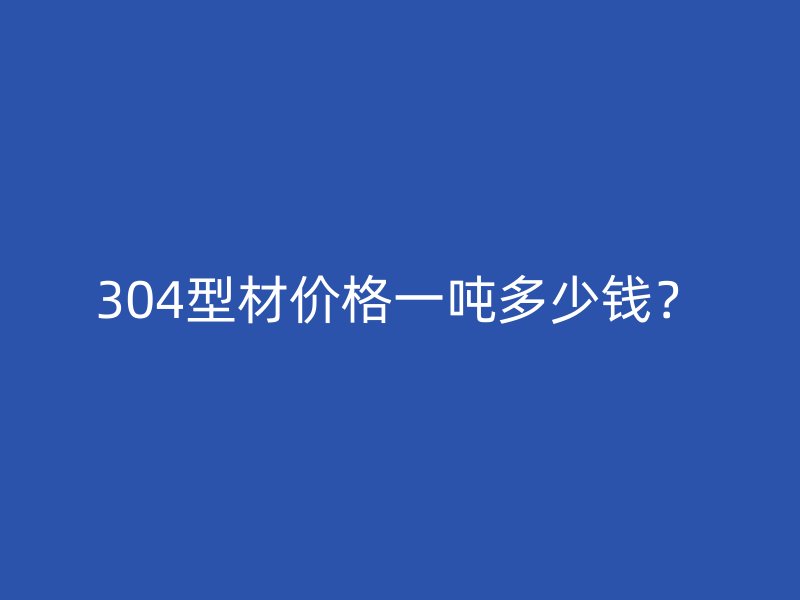 304型材價格一噸多少錢？