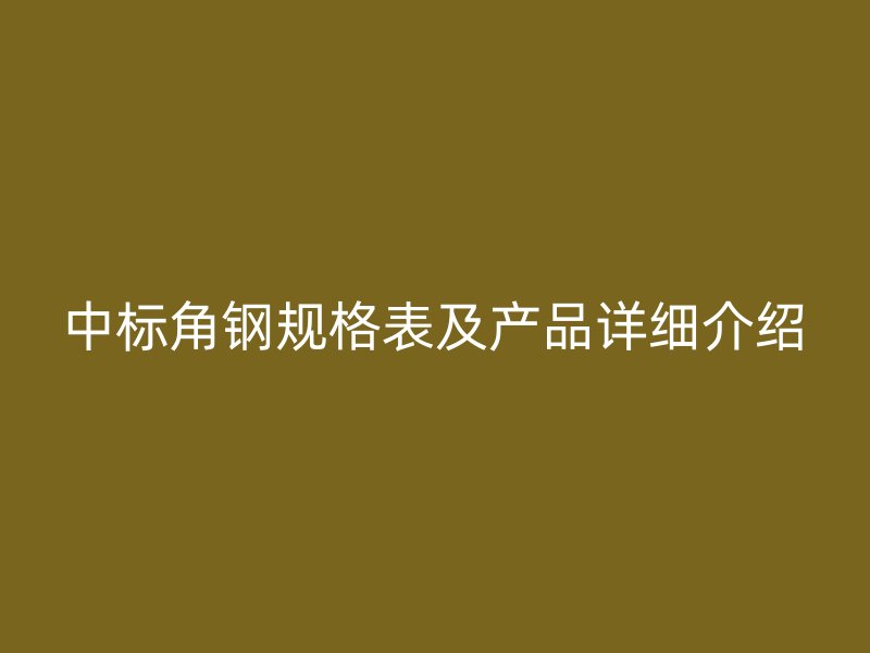 中標角鋼規格表及產品詳細介紹